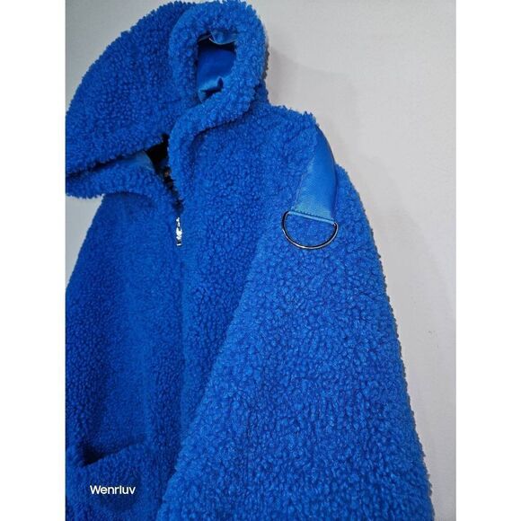 Currant Mood Shag Jacket Blue - Picture 1 of 5